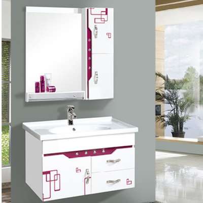 Dubai PVC Side Cabinet included Bathroom Vanity Cabinet with Mirror and Countertop