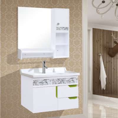 Wall Mounted Small Single Ceramic sink Bathroom Vanity Units with Pattern Printing