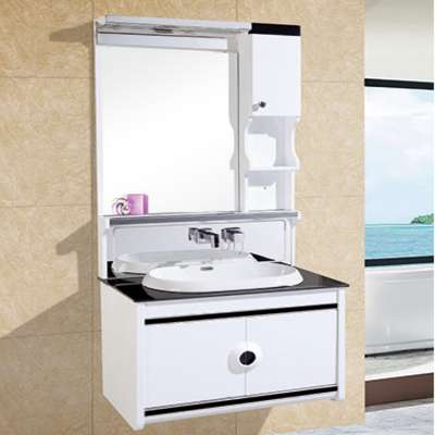 White Black Simple Style Thailand Bathroom Modern Sink Vanity with Oval Under Counter Basin