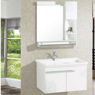 Light Green Pattern Malaysia Hotel bathroom vanity bathroom cabinet with mirror