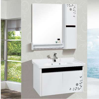 Hot Sale Black White Used Bathroom Modern Vanity Cabinets with Flower Pattern