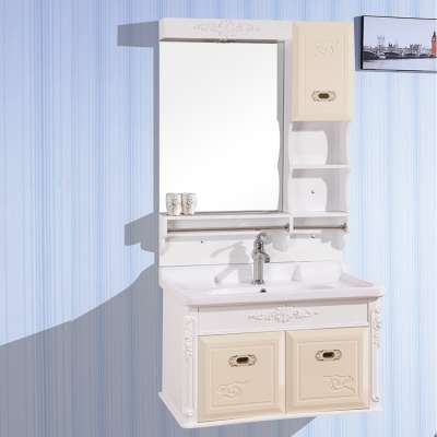 Cheap Low Price Chinese Supplier PVC bathroom vanity cabinet Set with Towel Hanger